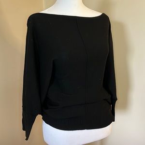 Black off the shoulder dolman sweater